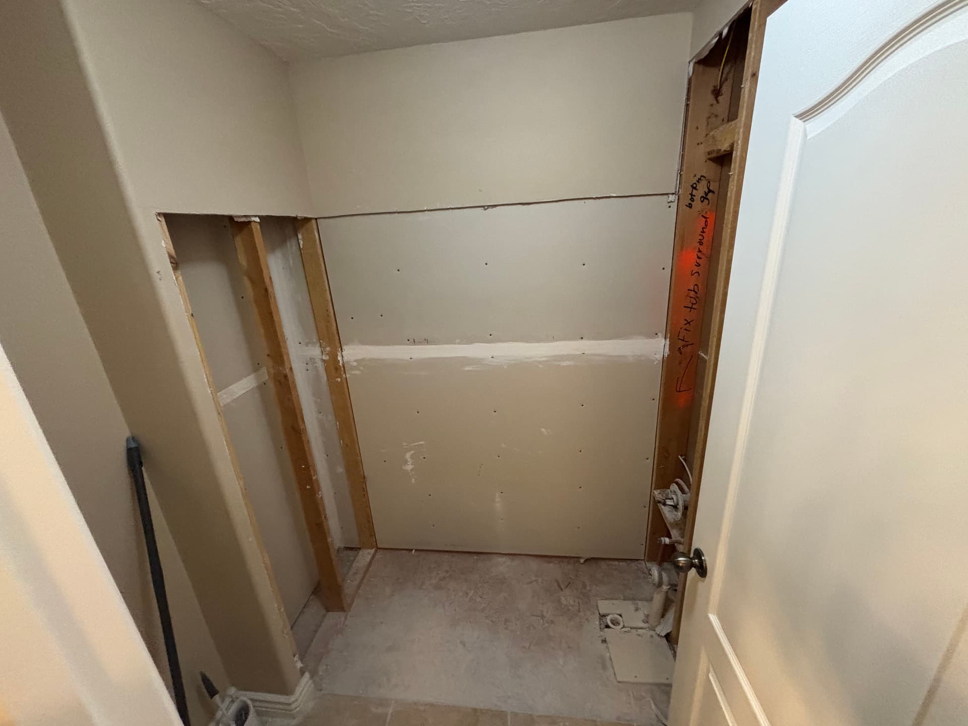 Gallery photos for Open Walls to a Finished Shower with a Moen Valve Upgrade: Image #2