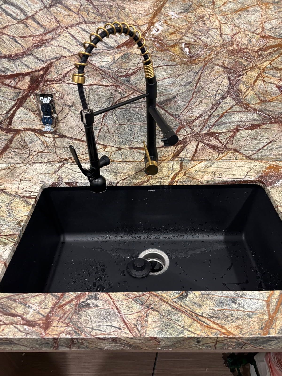 Gallery photos for Black Sink and Black Gold Faucet Kitchen Upgrade in Taylorsville: Image #1