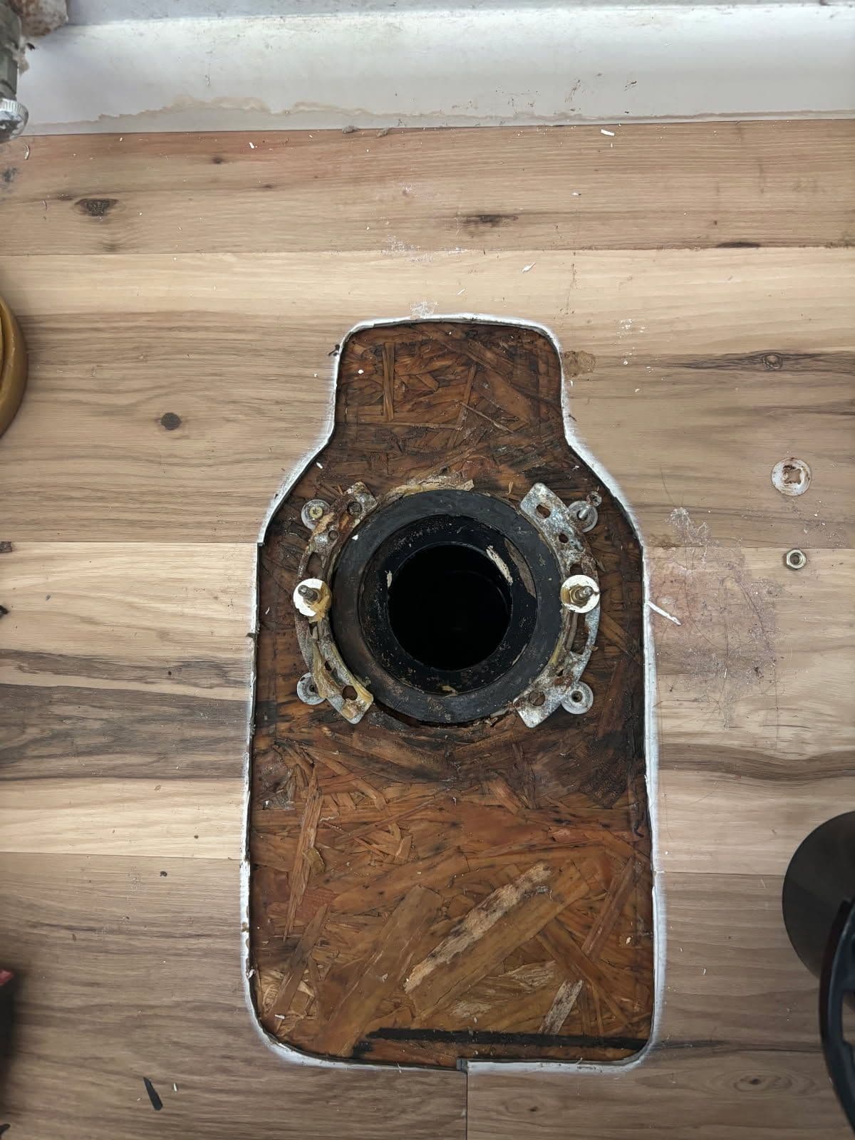 Gallery photos for Failed Toilet Flange Repaired and Reset the Right Way: Image #1