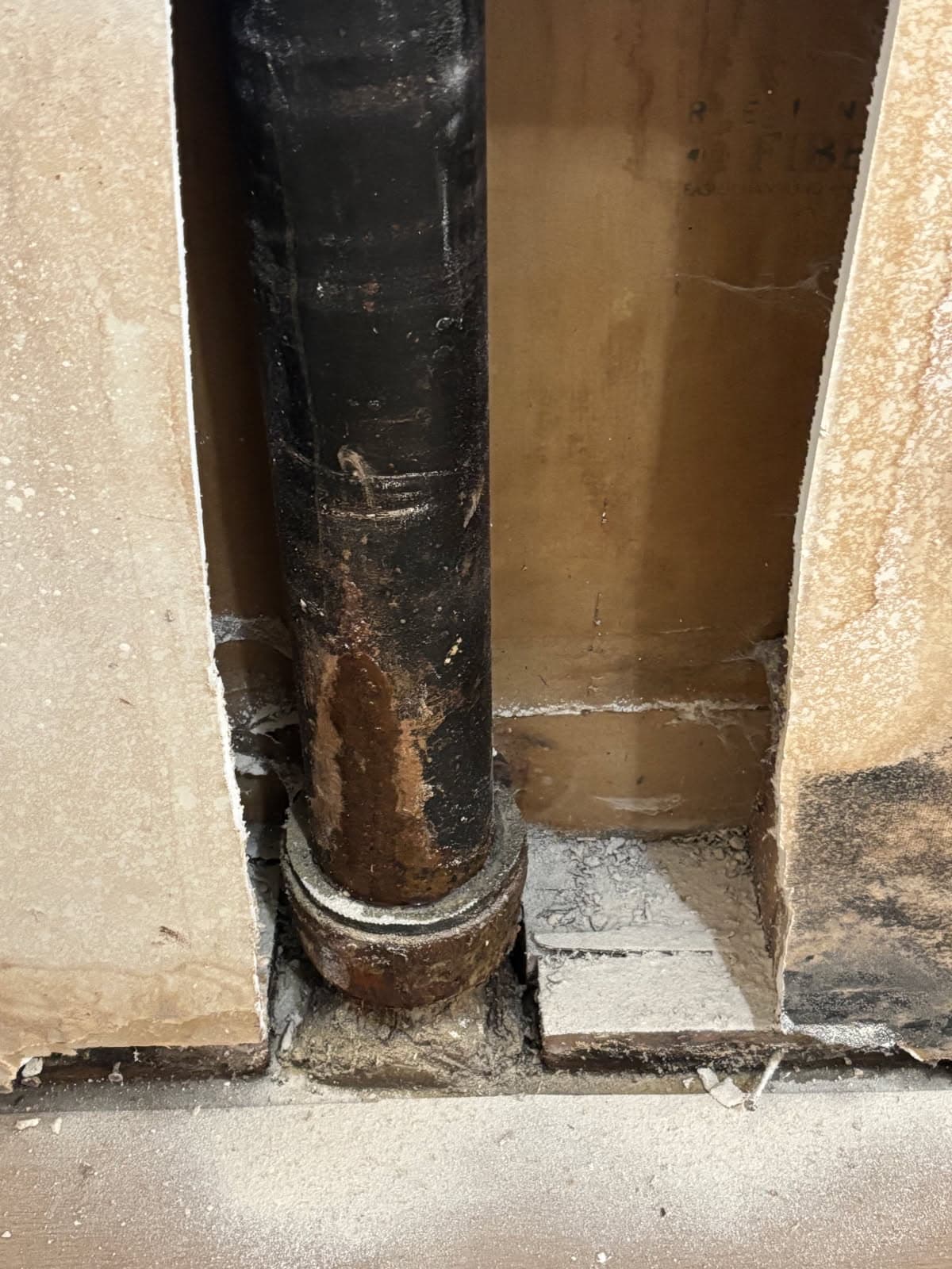 Gallery photos for Cast-Iron Drain Leak Hiding Behind the Wall: Image #1